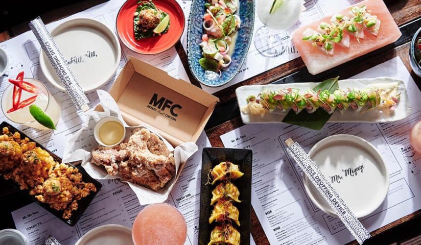 Mr Miyagi dishes displayed on a table