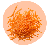arrangement of cut carrot strips