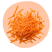 arrangement of cut carrot strips